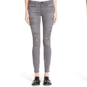 FRAME denim le skinny de Jeanne grey ripped sz 26